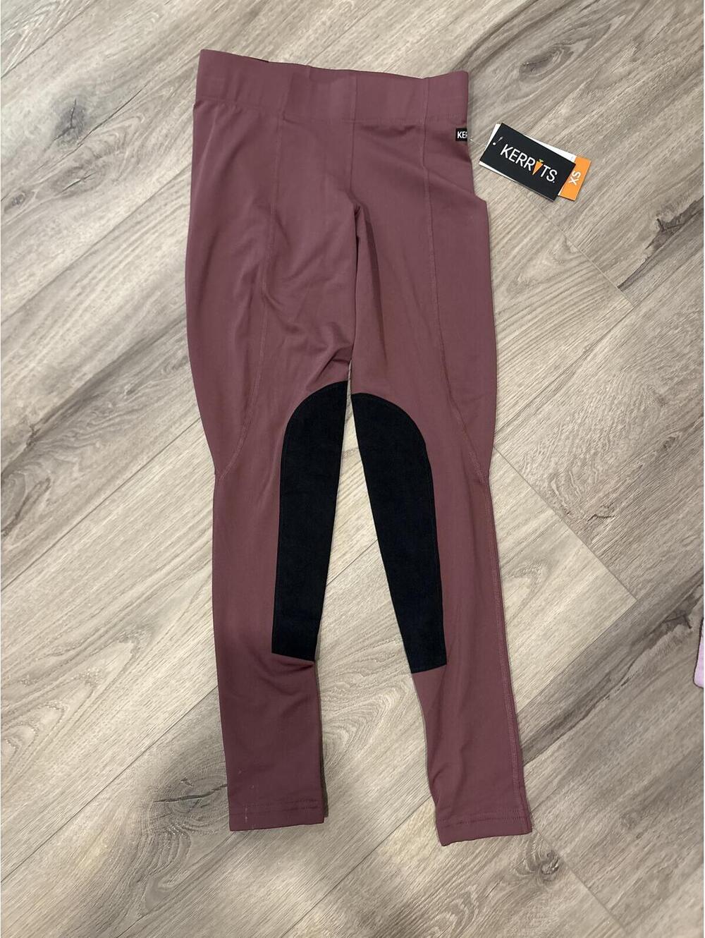 Kerrits Flow Rise Performance Riding Tights Rosewood Black Size XS